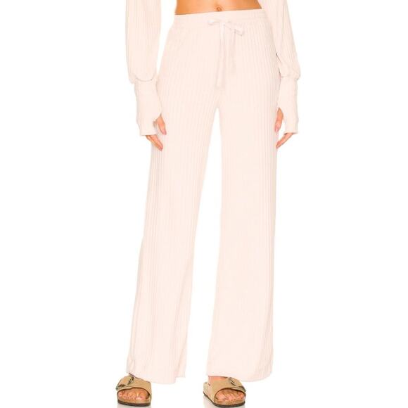 Lovers and Friends Findley Pink Blush Ribbed Pants NWT Size Small - Picture 1 of 4